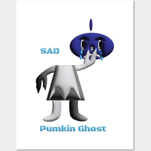 Sad Pumpkin Ghost Posters and Art